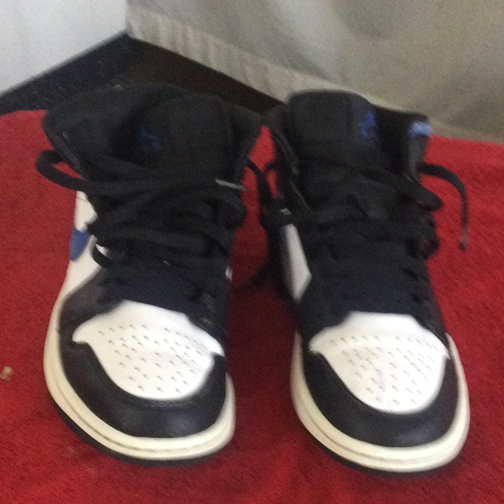 Kids Black and White High-Top Sneakers